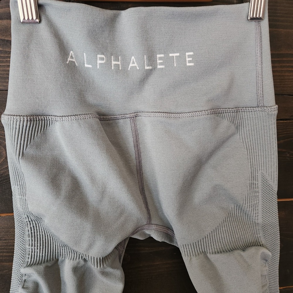Alphalete Aero Seamless Leggings‎ Small Gray Blue High Compression